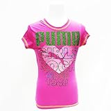 PUMA プーマ ガーイズ ロゴキラキラTシャツ　ピンク 5才