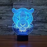 Lioness 3d夜ランプインドアキュートUSB 7色夜間ライトベッドサイドLampara with Changeable色ギフト