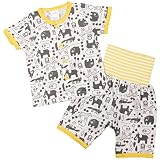 ベビーパジャマ[enfant pur]男の子|男児|子供用動物腹巻付半袖パジャマ上下セット 80cm グレー