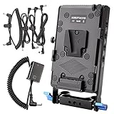 KOERTACOO Vマウントロックバッテリープレート電源スプリッターアダプター 15mmロッドクランプ+NP-FW50ダミーバッテリー Sony Alpha A7 A7S A7R a7II a7SII a7RII A6000 A6100 A6300 A6500 DSLRカメラ用