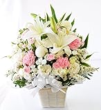 花由 お供え生花アレンジメント ユリ入りＭサイズ アレンジピンク系 マケプレプライム便