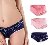 BEREAM マタニティ ショーツ 下着 ローライズ ３枚 セット レッド ピンク ネイビー XXL