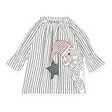 (プタス)Putars ベビー服 子供服 女の子 ワンピース ドレス パフ袖 ストライプ柄 クリスマス 可愛い オシャレ 通園 発表会 旅行 記念日 プレゼント 1-5歳
