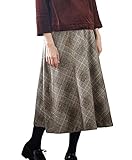 Angeliebe エンジェリーベ マタニティ フィット グレン チェック ツイード フレア スカート 産前 産後 妊婦服 ミモレ丈 S ～ M ブラウン 系 21639 21639201