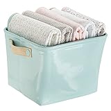 mDesign Baby Nursery Organizer Storage Bin for Diapers, Stuffed Animals, Towels, Blankets - Vegan Pa