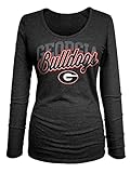 NCAA Georgia BulldogsレディースTri Blend長袖UネックTee、Large、オニキス