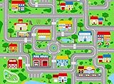 City StreetマップKids ' Rug with道路Kids Rug Play Mat with学校病院駅銀行ホテルBook Store政府ワークショップファームfor Boy Girl保育