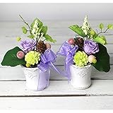 お供えのお花「バラと野葡萄のアレンジ」Sサイズ 2個セット ／ プリザーブドフラワー バラ 仏花