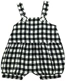アンナニコラ Wガーゼ ギンガム サロペットショートオール 80cm ブラック M-2 F73 日本製