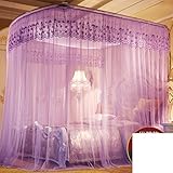 正方形の網のカーテン,伸縮 u 防蚊ネット,パッド入りの網を暗号化 床スタンド ダブル ホーム蚊帳の家・旅行の昆虫の保護撥シールド-J King