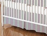SheetWorld - Crib Skirt (28 x 52) - Pink Dual Stripe - Made In USA by sheetworld