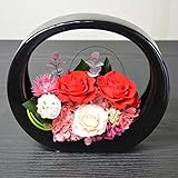 フルールココ 和風プリザーブドフラワー 麗華 レッド