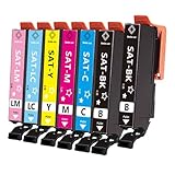エプソン用 SATインク SAT-6CL互換インクカートリッジ (2BK/C/M/Y/LC/LM) 7本セット 増量版【残量表示】対応機種 EP-712A EP-713A EP-714A EP-715A EP-716A EP-812A EP-813A EP-814A EP-815A EP-816A