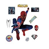 easitool Spiderman 3d壁デカールDIY取り外し可能なステッカー防水部屋装飾壁画子供with光星