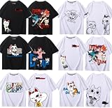 [イリック] ダンダダン tシャツ 半袖 上着 ターボババア インナーシャツ 日常服 仮装 丸首 肌着 メンズ コスプレ小物 プレゼント かわいい ゆったり 男女兼用 (黒(2),3XL) [並行輸入品]