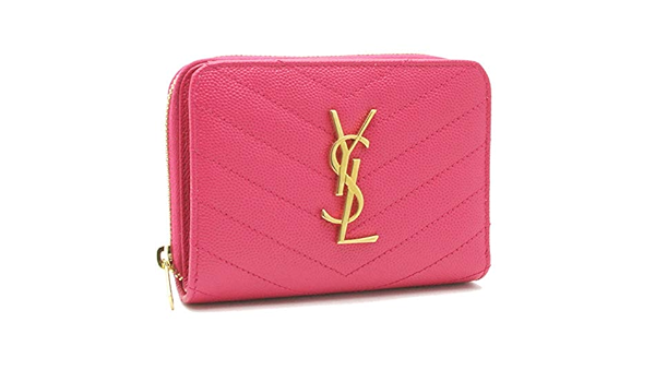 Amazon サンローラン パリ Saint Laurent Paris モノグラム サンローラン 二つ折り財布 Fuxia フューシャピンク Bow01 5619 並行輸入品 財布