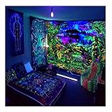 タペストリー UV反応性ブラックライトタペストリー、95～230cmのサイケデリックポスター発光タペストリー、リビングルーム、寝室、寮、パーティーの装飾。 (Size : 95x73cm)