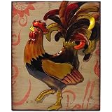 Essential D?cor Entrada Collection EN40173 Rooster Metal Wall Decor, 17.75 by 21.5 by 1.25-Inch [並行輸