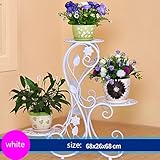Plant shelf アイロンフラワーポットラック、3段プラントディスプレイスタンド盆栽ホルダーガーデンパティオインテリアシェルフホールドブラック/ゴールド/ホワイト Flower racks ( 