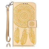 Zeebox Galaxy S6 Edge ケース 二つ折り 手帳型ケース カード収納ホルダー＆ストラップ付き 横開き Samsung Galaxy S6 Edge 用 カバー 生涯補償付き (イエロ