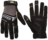 カスタム革細工205BLラージブラック＆グレーエンジンクルーメカニックグローブ