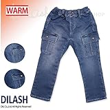 (ディラッシュ) DILASHマチ付きカーゴデニムテーパードパンツ/冬 ストレッチ パンツ 80 ネイビー