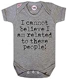 I Believeできませんこれらの人々に関連するBaby Grow by BritTot Girls Boysボディスーツ カラー: グレー