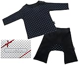 村信 アンナニコラ ベビーウェア ギフトボックス 水玉長袖Tシャツ&モンキーパンツ 70cm ブラック GB-AN1500-2