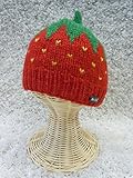 ドイツ発（MOSHIKI BRAND）：Baby＆Kids ストロベリー型ニット帽子：Aｍelie NR1（レッド）