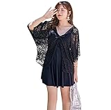 「小丸子の花轮クン」スイムウェア おしゃれ マタニティ チュニック付き 水着 妊婦 ふくよか かわいい おしゃれ 妊婦 用 産前 産後 大きいサイズ (3XL, ブラック)