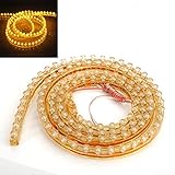 SODIAL(R) 120 LED 120CMフレキシブルなリニア　PVCストリップライト　アクアリウムフィッシュタンクカー防水　黄色