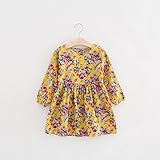 Karchi 可愛い 花柄Tシャツ+チュチュスカート　ドレス　セット　衣装　幼児　子供　女の子　かわいい　綿　服　Tシャツトップ　パンツ　上下セット　衣装　贈り物　 (110)