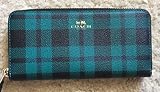 Coach財布 Riley Plaid Slim Accordion Zip Around Wallet [並行輸入品]