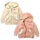 ベビー服 女の子 アウター フルジップ パーカー ジャケット ニットソー 裏起毛 刺繍 ボア 女児 ベビー (2.ピンク/95cm)