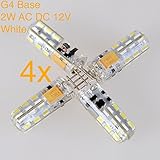 Weanas? 4x G4 Base 24 LED Light Bulb Lamp 2 Watt AC DC 12V/10-20V White Undimmable Equivalent to 15W