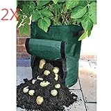 KING DO WAY 1セット２個　植木鉢 植え袋 植物育成バッグ プランター 植物の栽培 PE袋 ガーデンニング　ポテト、野菜、花など使えます　植物に傷害なし
