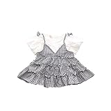 夏ベイビー服 女の子ワンピース Pojour 1-6歳キッズ用かわいいスカート 子供ギフト 綿 通気 黒（80cm）