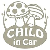 imoninn CHILD in car ステッカー　【パッケージ版】　No.41　キノコさん　（グレー色）