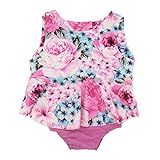 Cutelove 子供服 ロンパース カバーオール 大きな花柄 女の子 ガールズ 新生児 キッズ 可愛い 袖なし 夏 素敵 出産祝い