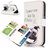 Zeebox Galaxy S6 Edge 手帳型 ケース スタンド機能 カード収納ホルダー 衝撃吸収 Samsung Galaxy S6 Edge 対応 高品質 保護カバー 生涯補償付き (ホワイト