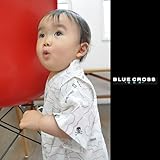 [ 京都きもの町 ] ブルークロスBLUECROSS 男の子 甚平 白 迷彩スカル 90cm