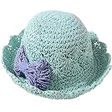 Plus Nao(プラスナオ) キッズ帽子 麦わら帽子 麦わら 帽子 子供用 キッズ 子供用帽子 日よけ 日よけ帽 熱中症対策 熱中症防止 日焼け防止 - ブルー