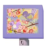 Oopsy Daisy Cherry Blossom Birdies Night Light Lavender and Coral 5 x 4 [並行輸入品]