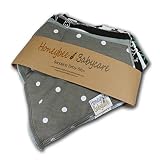 Organic Baby Bandana Drool Bibs in Grays and Greens Soft and Absorbent to Protect Your Baby 9 x 8 by
