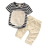 【SEBLES】ベビー 赤ちゃん 男の子 半袖 ラウンドネック プリント 白クマ ボーダー 無地 ポケット Tシャツ イカリ ズボン ボトムス パンツ セット ツーピース コットン 綿(タイプB,12