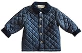ブティックコレクションNavy Quilted Jacket W /コーデュロイ襟& Folded Sleeve カラー: ブルー