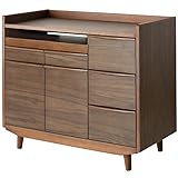 ライフスタイリングショップ パソコンデスク 幅90×奥行45cm プリンター収納 北欧 ウォールナット DL-579BR