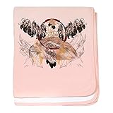 CafePress – ドリームキャッチャーと羽は幼児毛布 – スーパーソフトベビー毛布、新生児おくるみ ピンク 04771663206832E