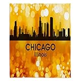ブランケットウルトラソフトFuzzy 4サイズダイアノウチェ・デザインズ – Angelina Vick City lll Chicago Illinoisホーム装飾寝室ソファスローブランケット X-