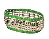 小物の収納カゴ 丸和貿易 ウンディーア オーバルバスケット グリーン (L) 600137202